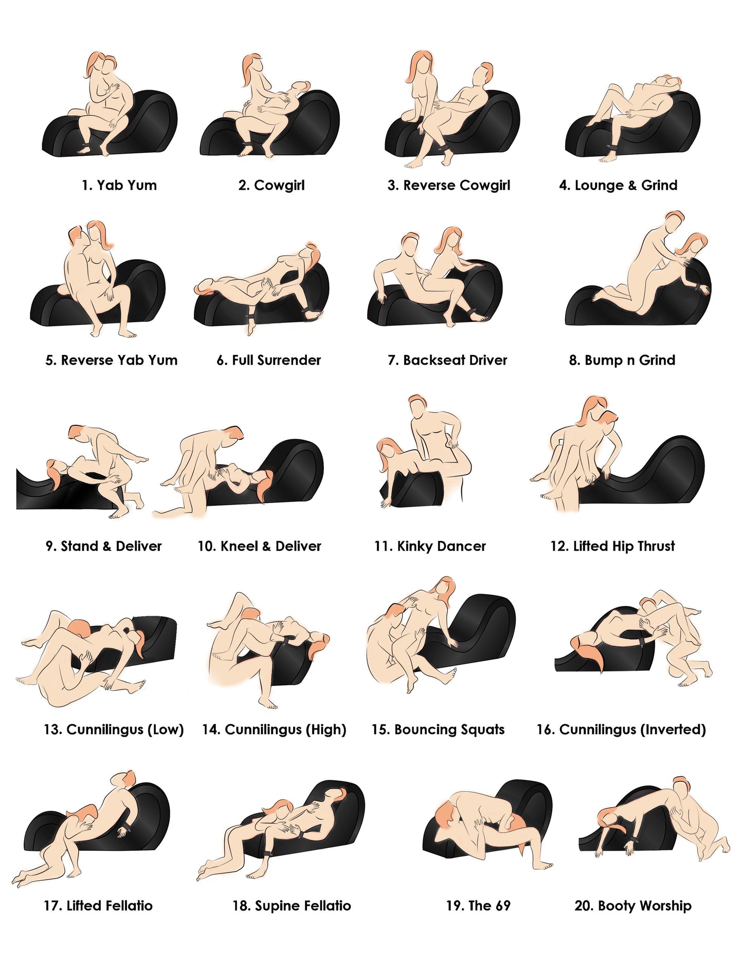 XR Brands | Bedroom Bliss Bondage Love Couch Black