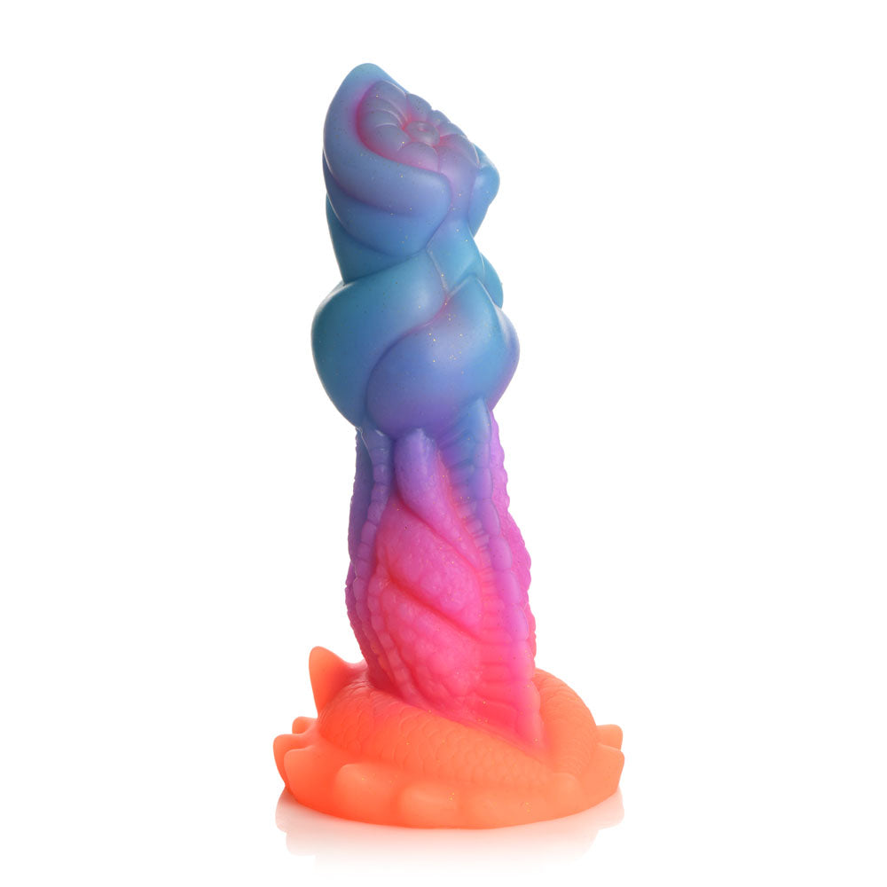 Creature Cocks Aqua-Cock - Glow in Dark Multi-Coloured 19.3cm Fantasy Dildo