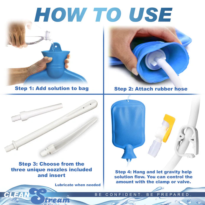 CleanStream Deluxe Shower Enema Bag and Nozzle Kit