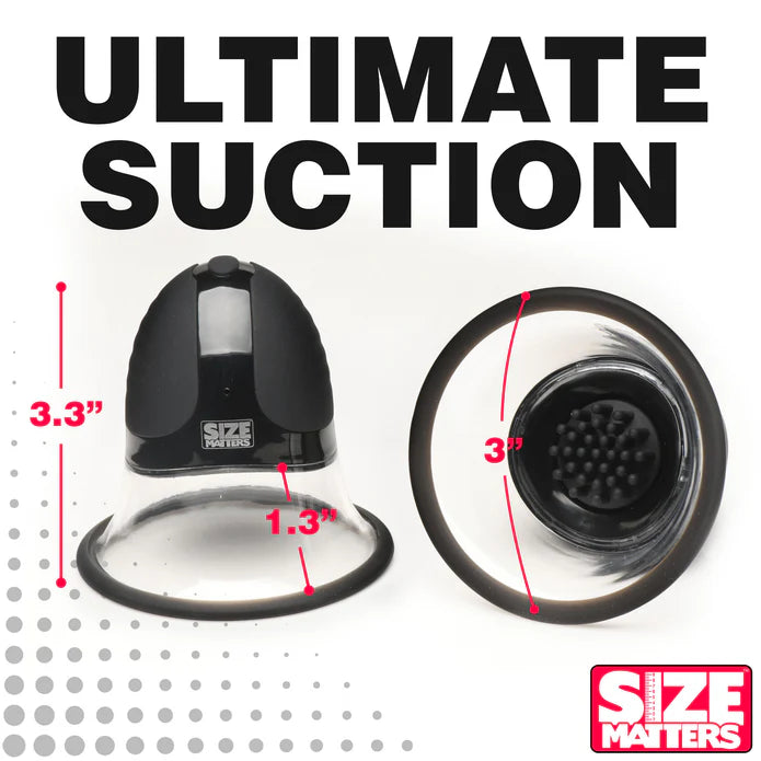 Size Matters 10X Rotating Silicone Nipple Suckers w/ 4 Attachments - Black