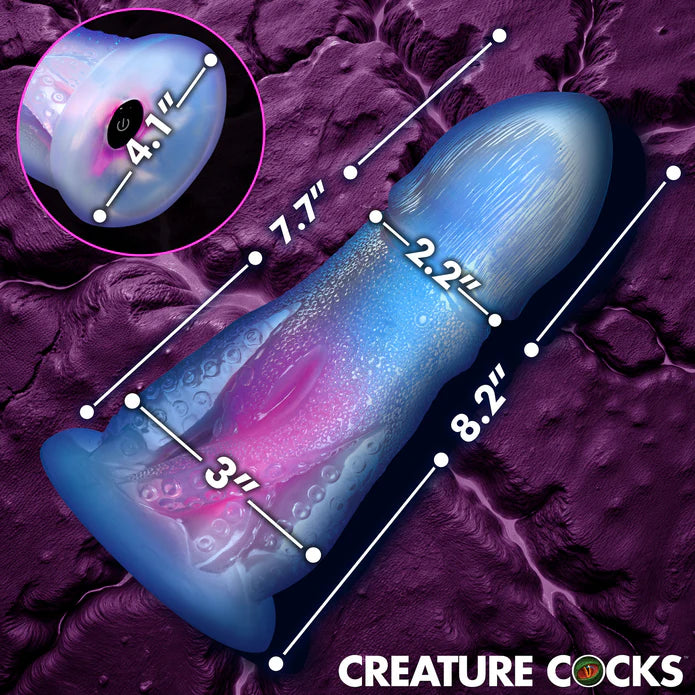 Creature Cocks Cocktopus Deluxe Glow-in-the-Dark Vibrating Silicone Dildo w Remote