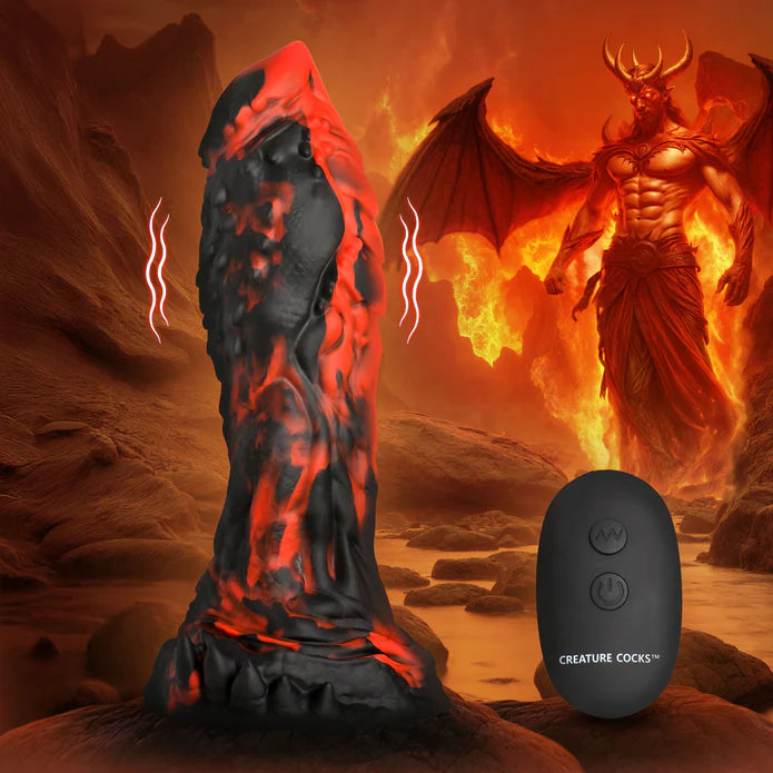Creature Cocks Inferno Cock Vibrating Silicone Dildo w Remote