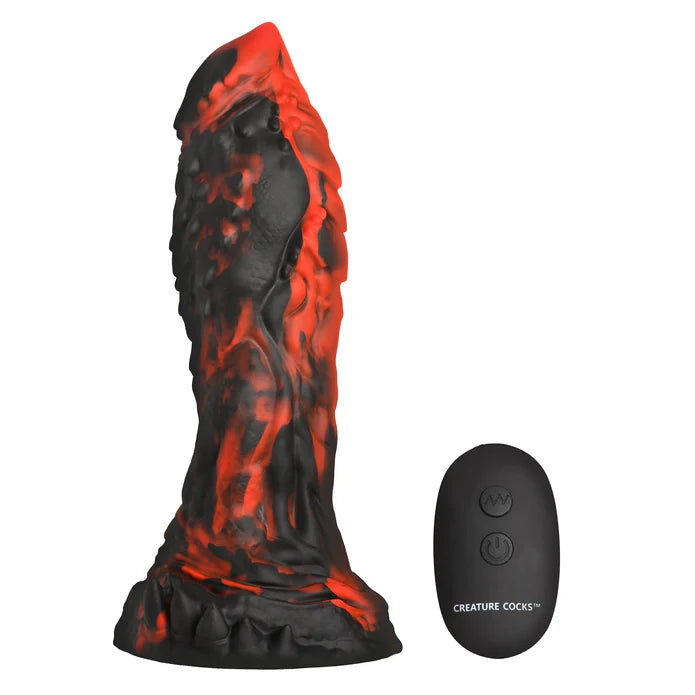 Creature Cocks Inferno Cock Vibrating Silicone Dildo w Remote