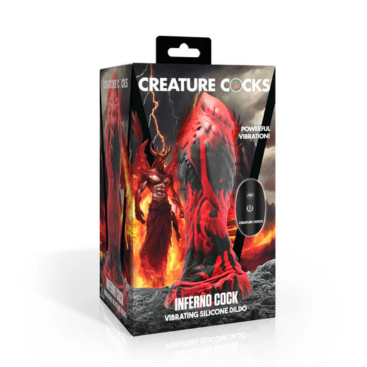 Creature Cocks Inferno Cock Vibrating Silicone Dildo w Remote