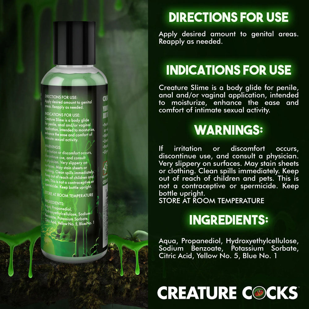 Creature Cocks Creature Slime Green Slime Green Water Based Lubricant 4oz/118ml