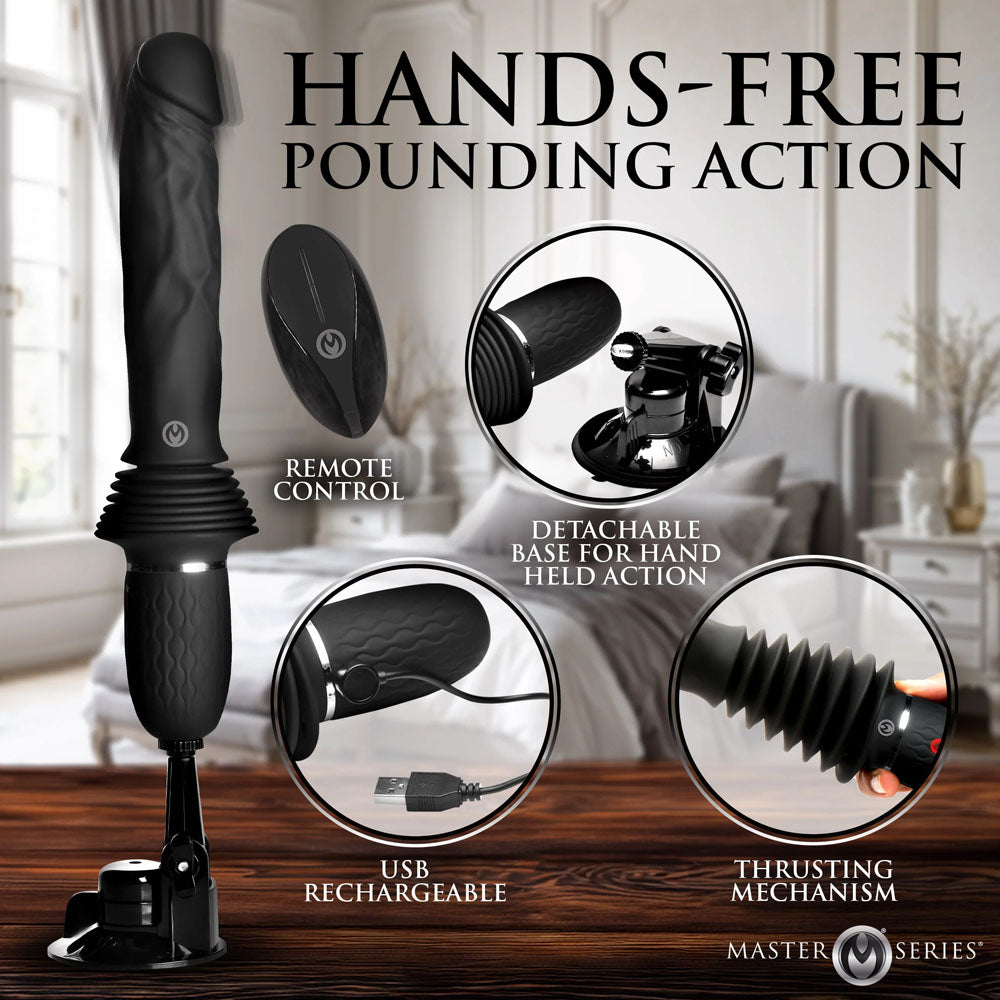 Master Series Ultimate Power Pounder - Hands-Free Thrusting Vibrator with Remote