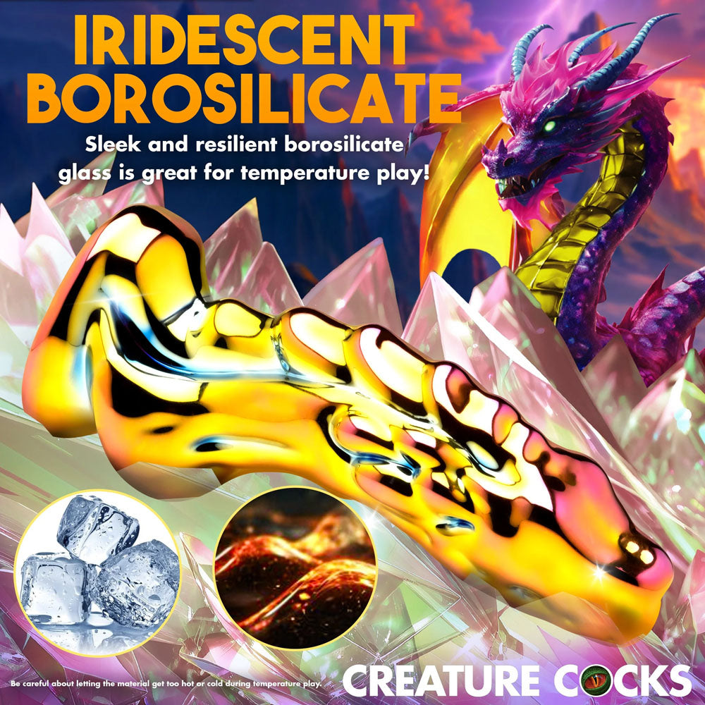 Creature Cocks Dragon Glass Metallic Fantasy Dildo