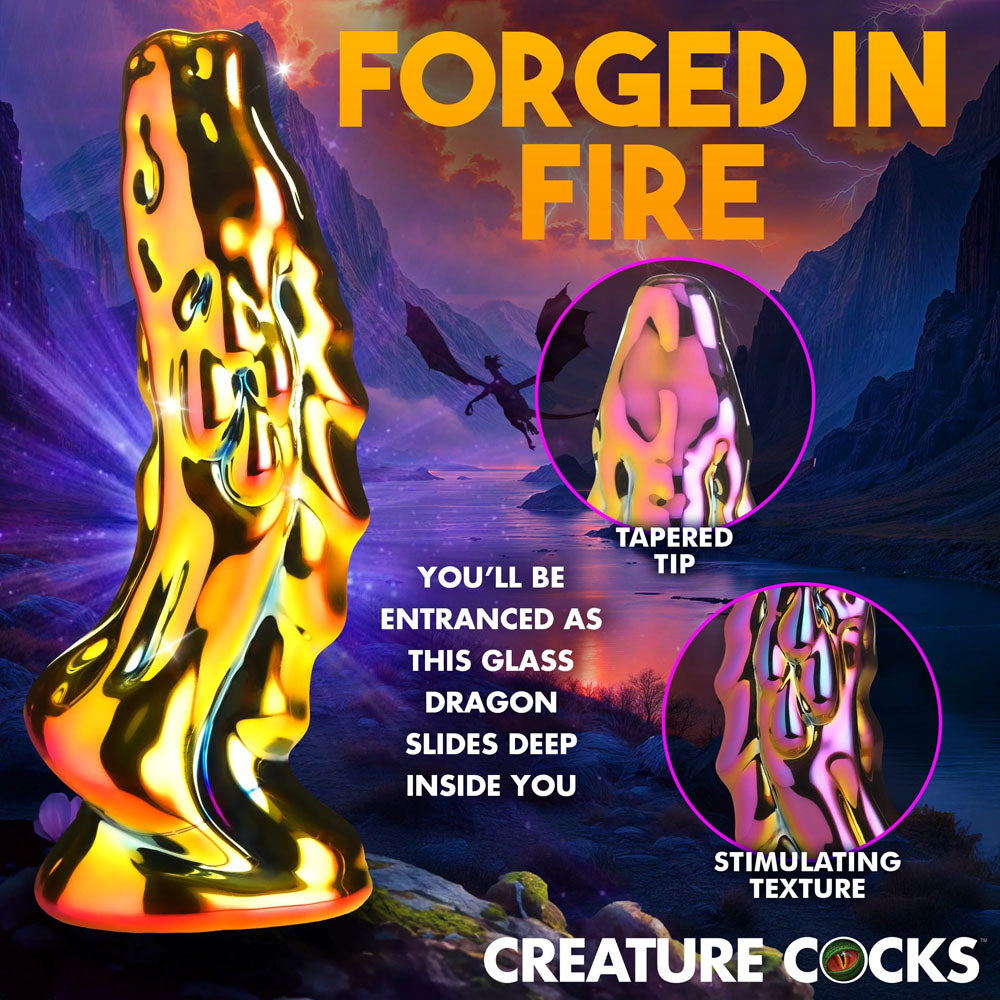 Creature Cocks Dragon Glass Metallic Fantasy Dildo