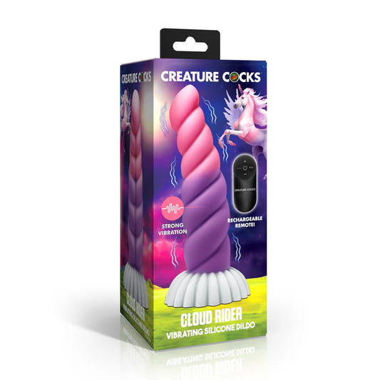 Creature Cocks Cloud Rider Unicorn Silicone Vibrating Dildo w Remote