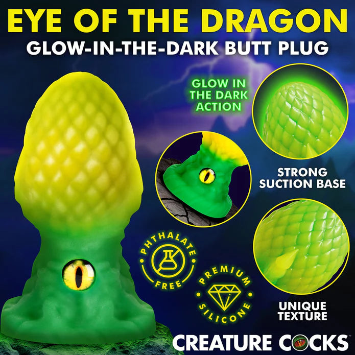 Creature Cocks Eye of the Dragon Silicone Butt Plug - Green
