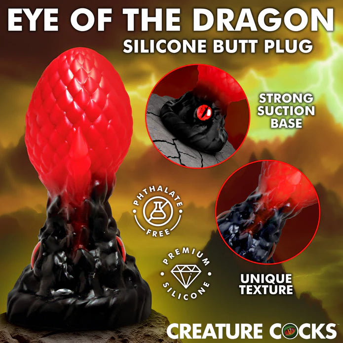 Creature Cocks Eye of the Dragon Silicone Butt Plug - Red