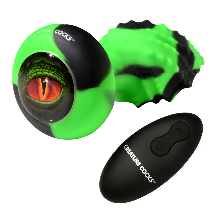 Creature Cocks Eye of the Spawn Vibrating & Squirming Silicone Butt Plug w Remote