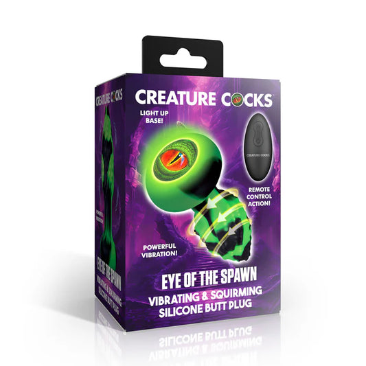 Creature Cocks Eye of the Spawn Vibrating & Squirming Silicone Butt Plug w Remote