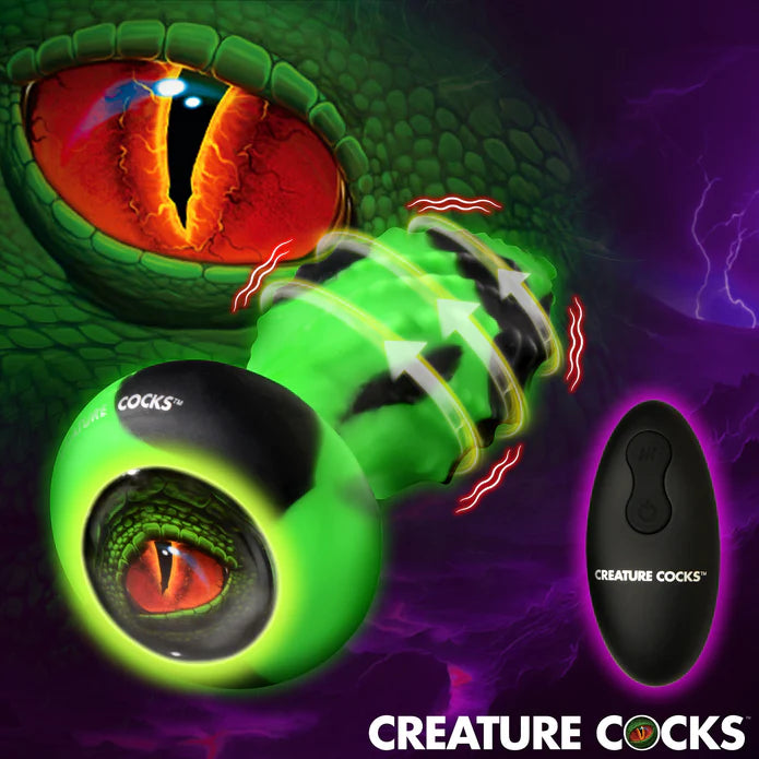 Creature Cocks Eye of the Spawn Vibrating & Squirming Silicone Butt Plug w Remote