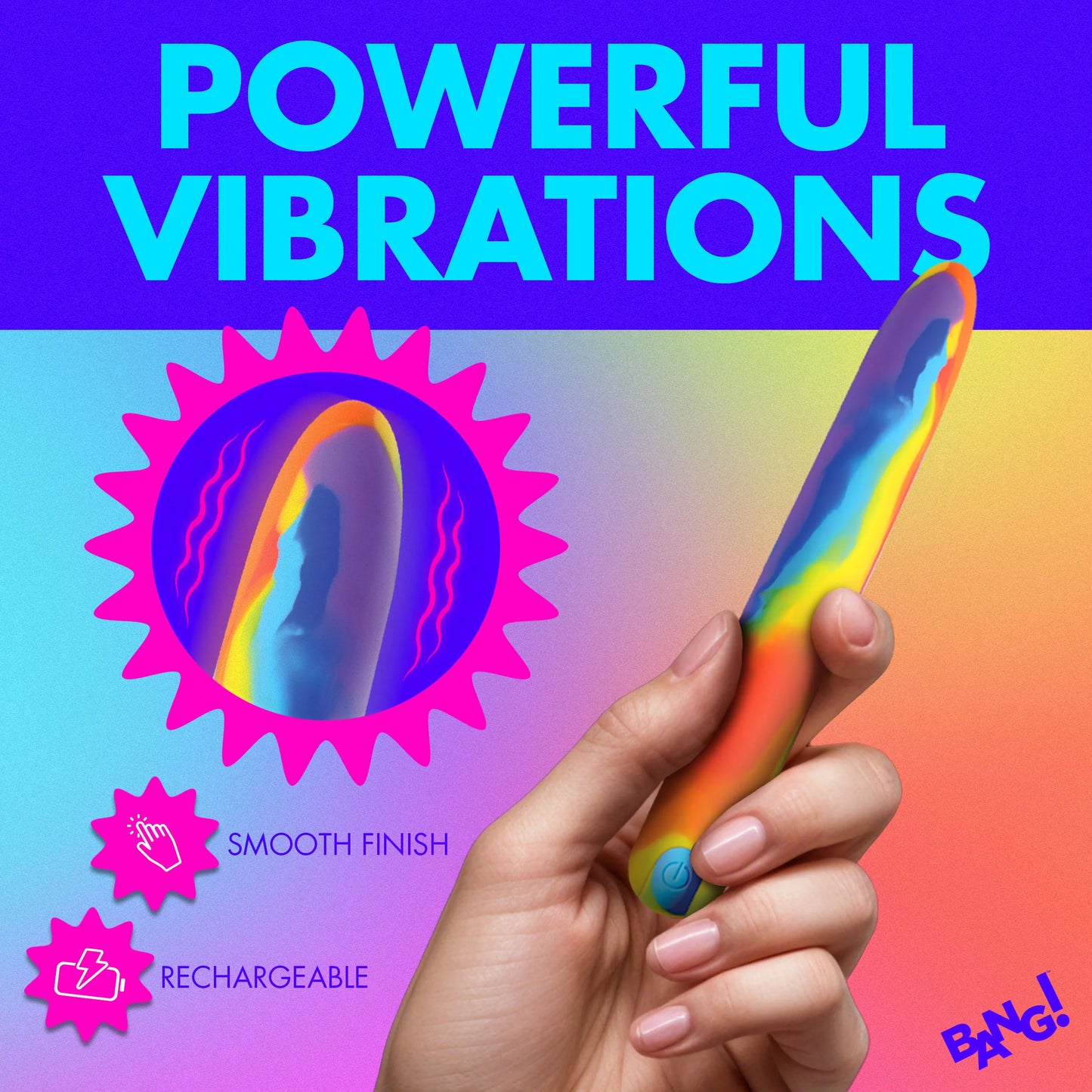 XR Brands | BANG! Rainbow Silicone Vibrator