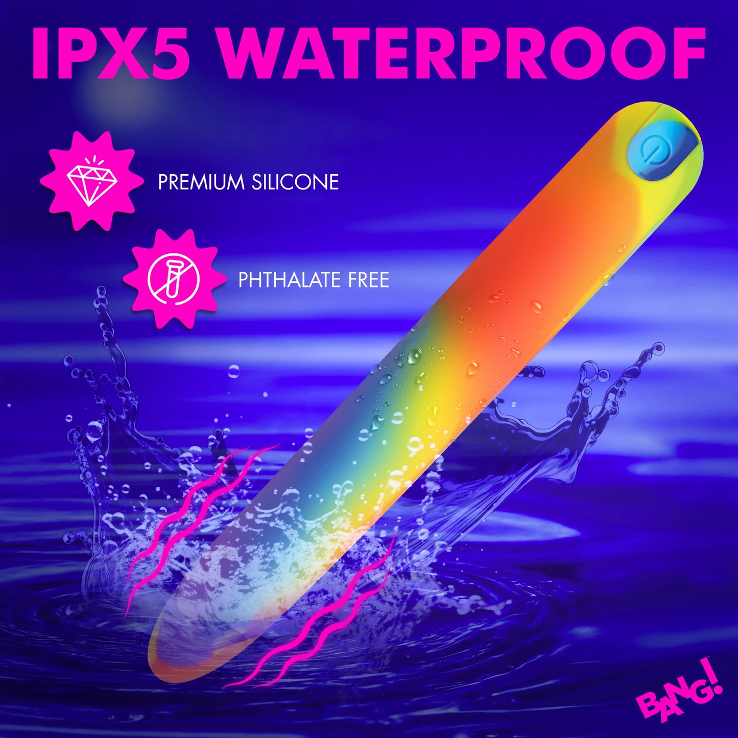 XR Brands | BANG! Rainbow Silicone Vibrator
