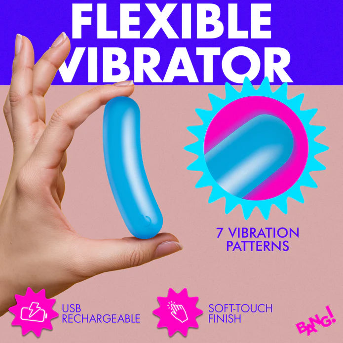 XR Brands | BANG! Flexible Silicone Bullet Blue