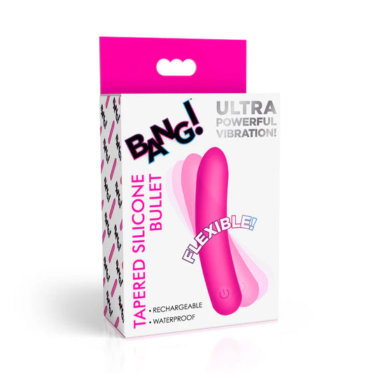XR Brands | BANG! Tapered Flexible Silicone Bullet Pink
