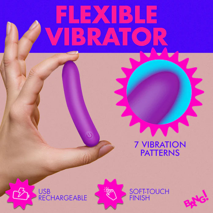 XR Brands | BANG! Tapered Flexible Silicone Bullet Purple