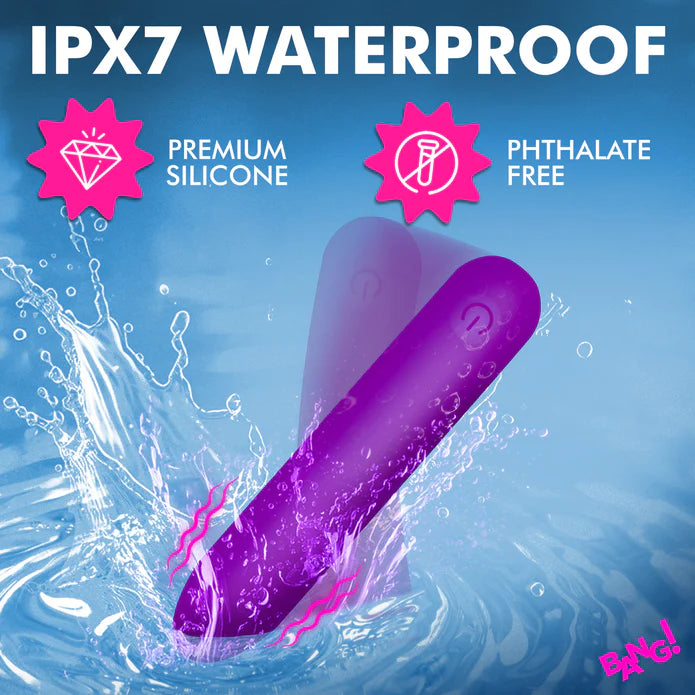 XR Brands | BANG! Tapered Flexible Silicone Bullet Purple