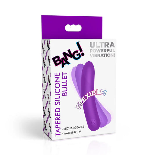 XR Brands | BANG! Tapered Flexible Silicone Bullet Purple