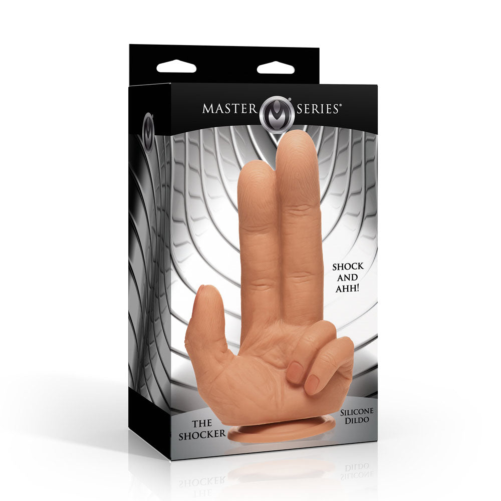 Master Series The Shocker - Flesh 20.8cm Double Finger Dildo