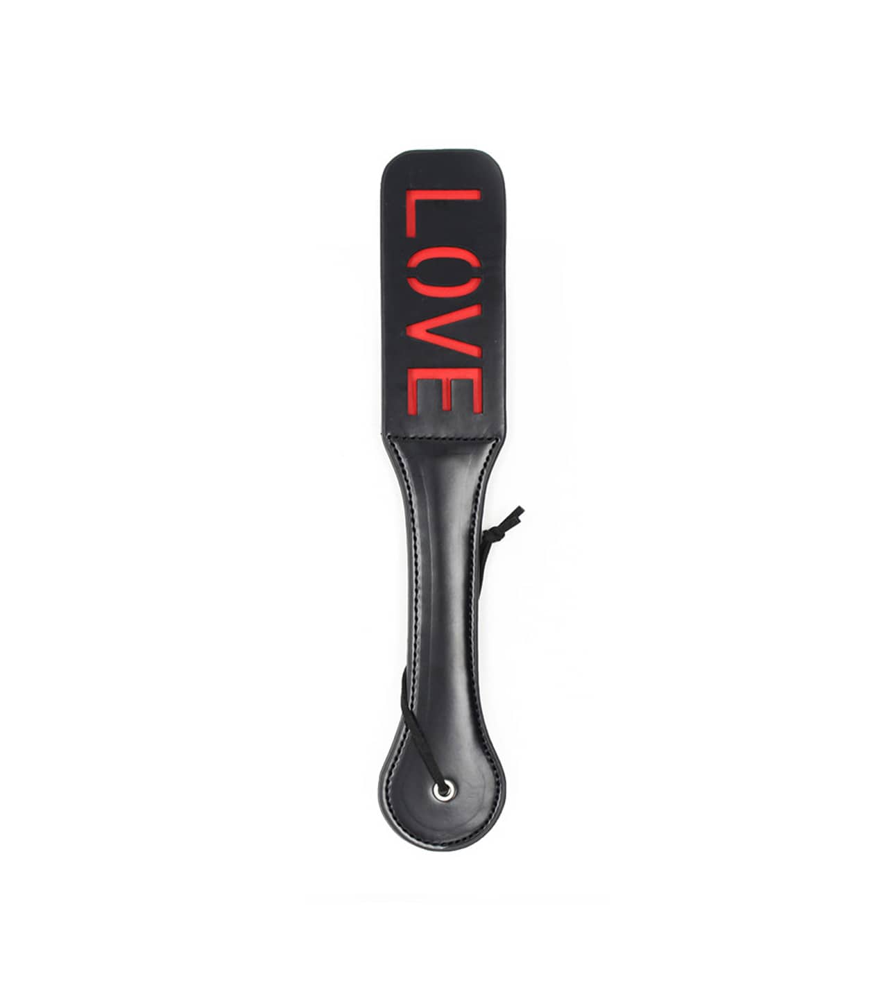 Love In Leather Black Faux Leather Slapper Paddle With ‘Love’ Cut Out Design B-PAD05