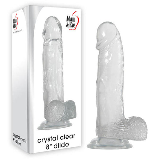 Adam & Eve Crystal Clear 8" Dildo Clear 20.3cm Dong