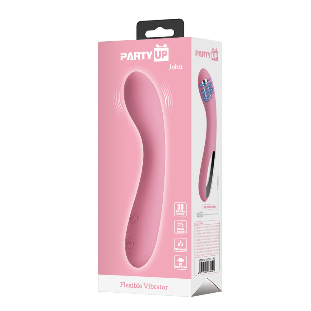 Party Up John Flexible Vibrator Pink