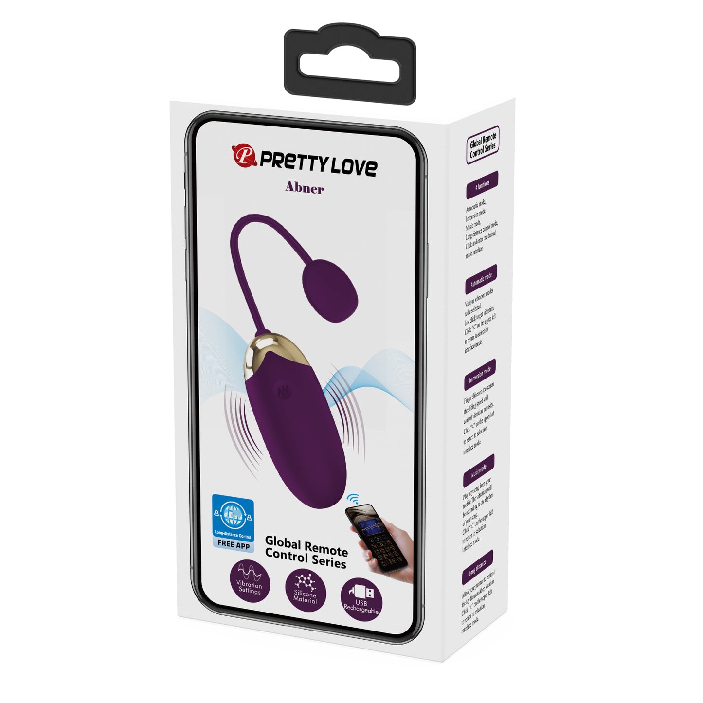 Pretty Love Abner Egg Vibrator with App Control Dark Purple