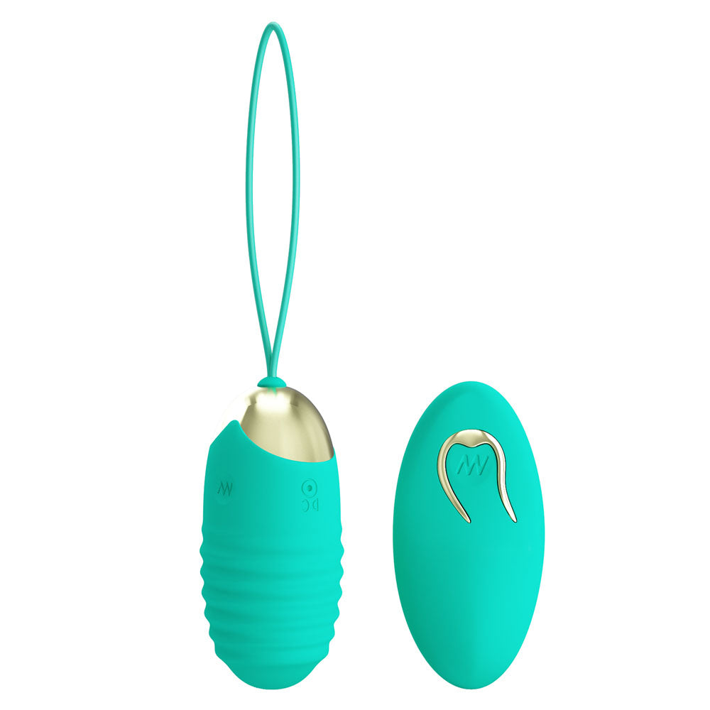 Party Up Ian Remote Control Vibrating Egg - Teal
