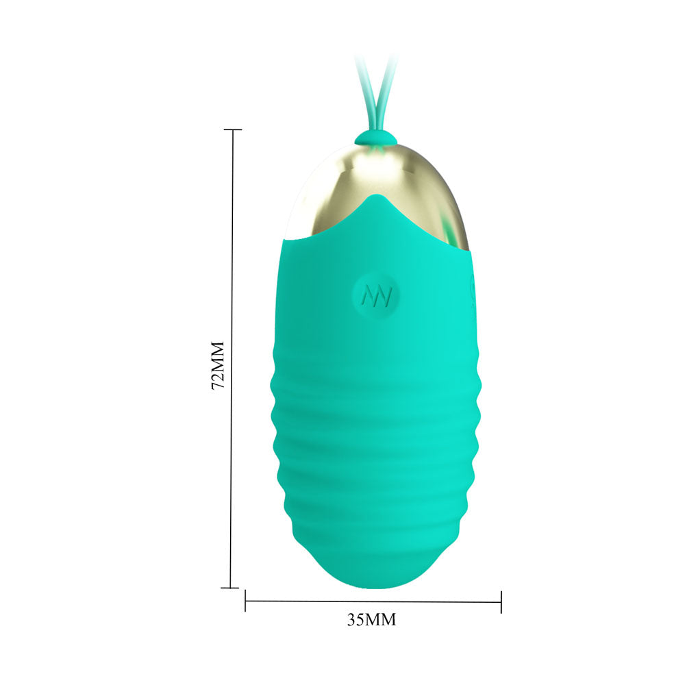 Party Up Ian Remote Control Vibrating Egg - Teal