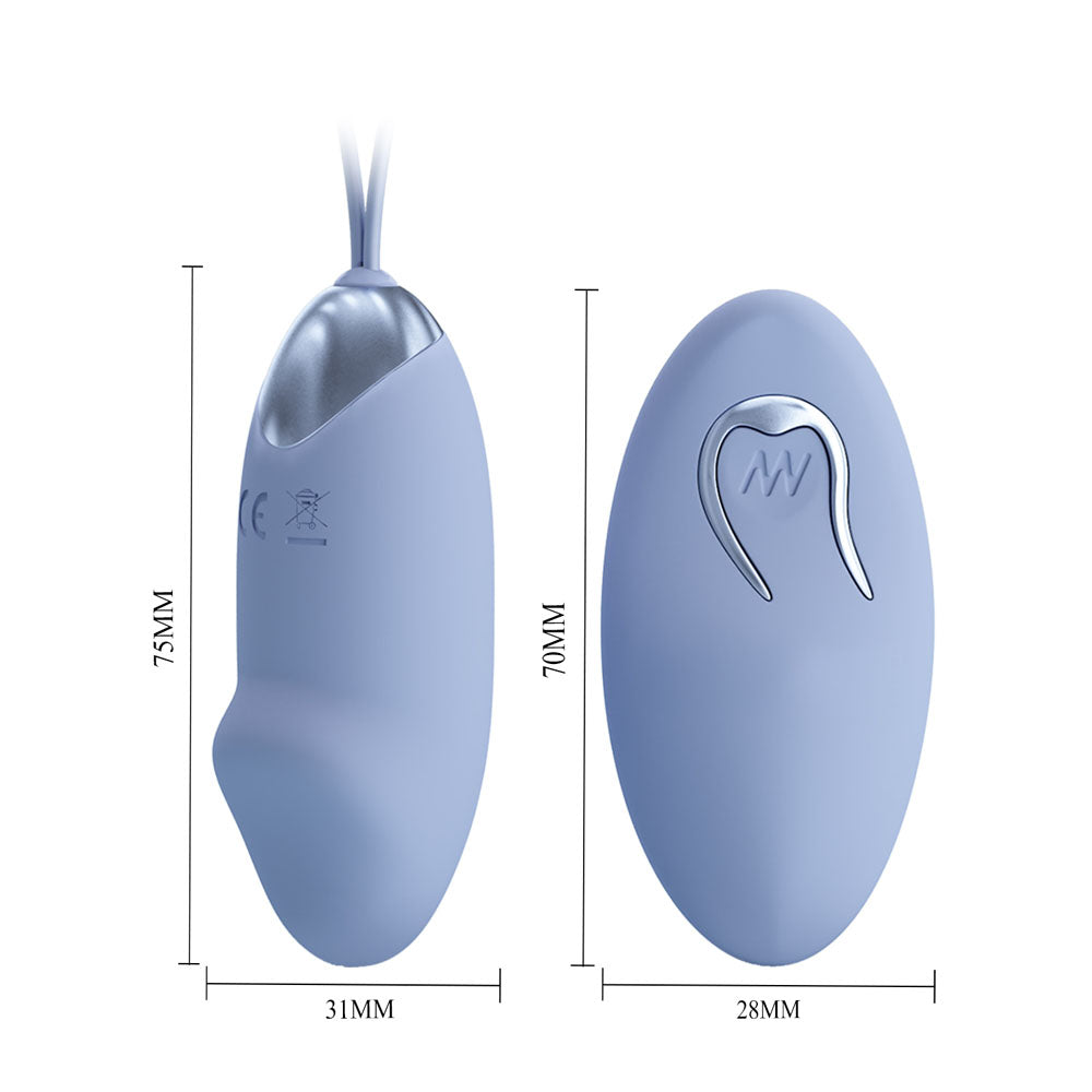 Party Up Ian Remote Control Vibrating Egg - Purple
