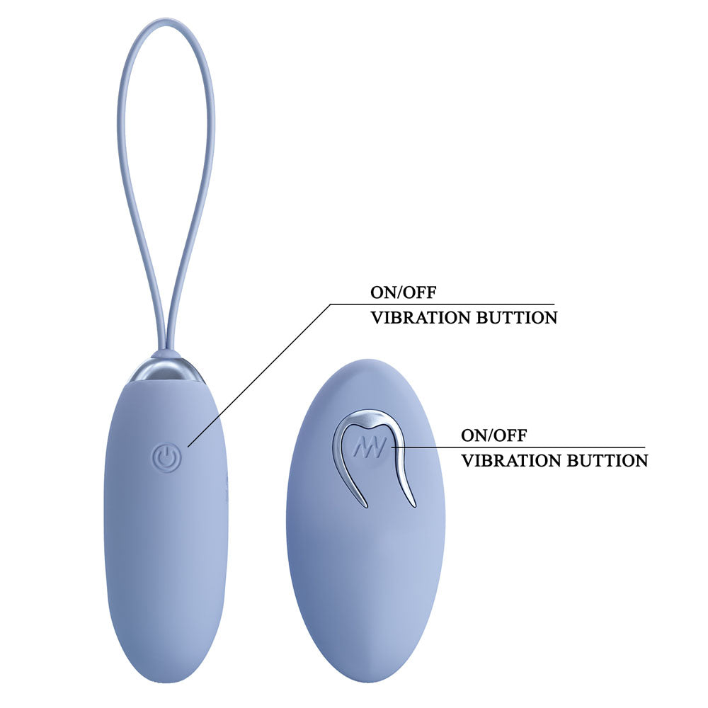 Party Up Ian Remote Control Vibrating Egg - Purple