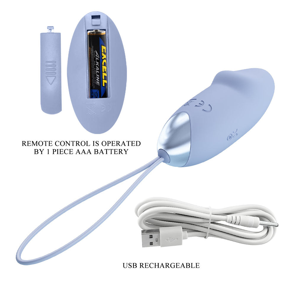 Party Up Ian Remote Control Vibrating Egg - Purple