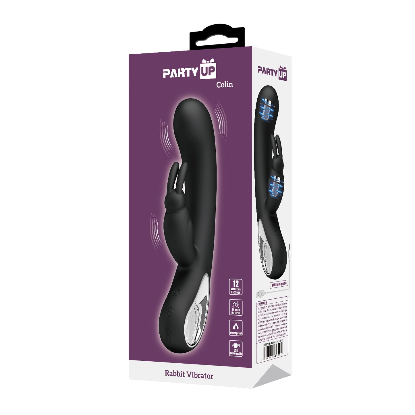 Party Up Colin Rabbit Vibrator Black