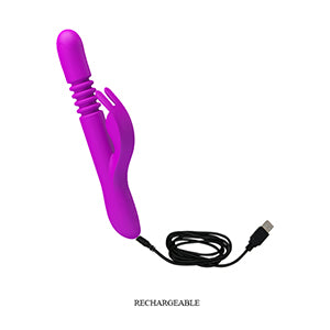 Pretty Love Donahue Thrusting Rabbit Vibrator Purple