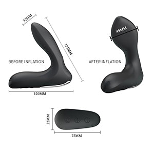 Pretty Love Nasreddin Anal Prostate Vibrating Stimulator with Remote Black