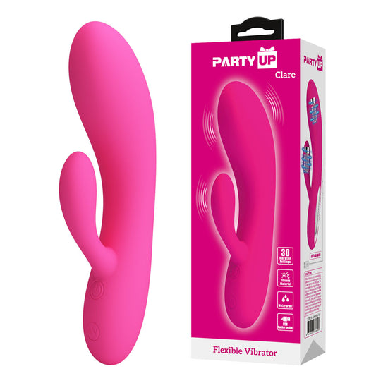Party Up Clare Flexible Rabbit Vibrator Pink