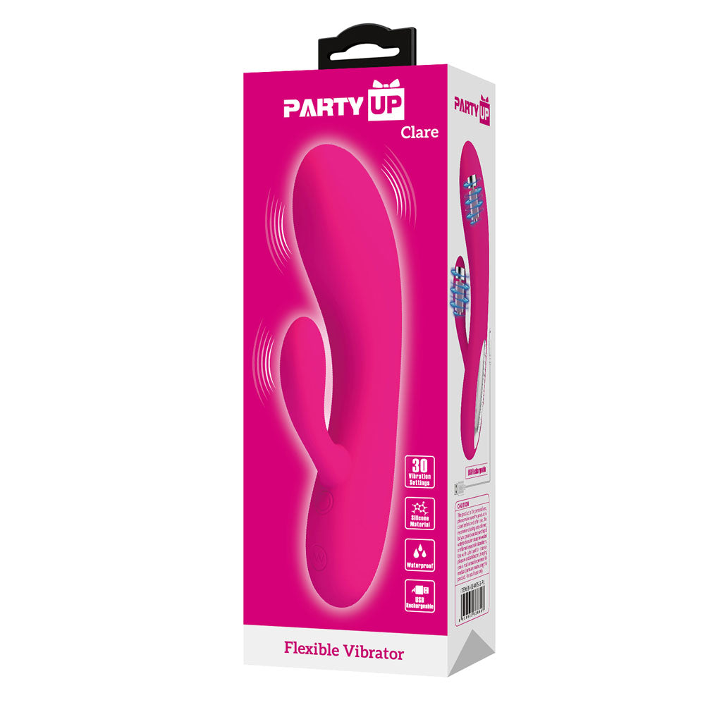 Party Up Clare Flexible Rabbit Vibrator Pink