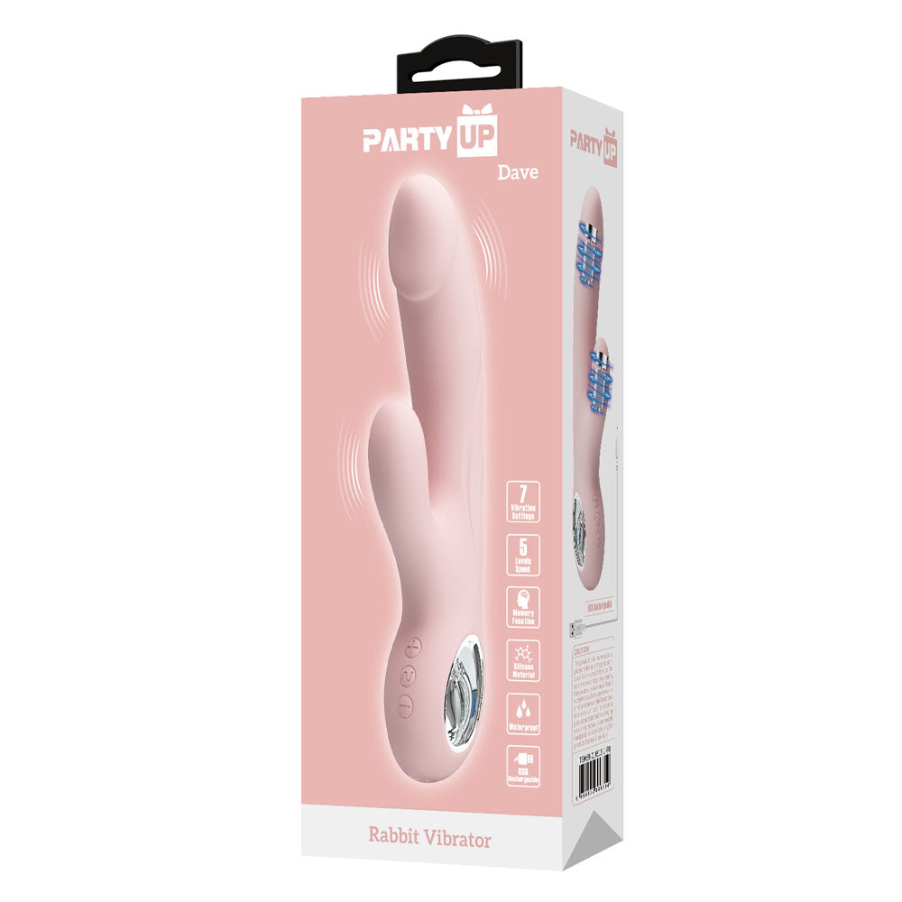 Party Up Dave Rabbit Vibrator Pink