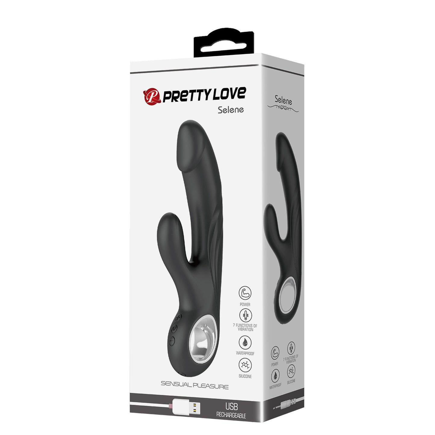 Pretty Love Selene Easy Grip G-Spot Rabbit Vibrator Black