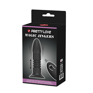 Pretty Love Magic Jingers Thrusting Anal Vibrator with Remote Black