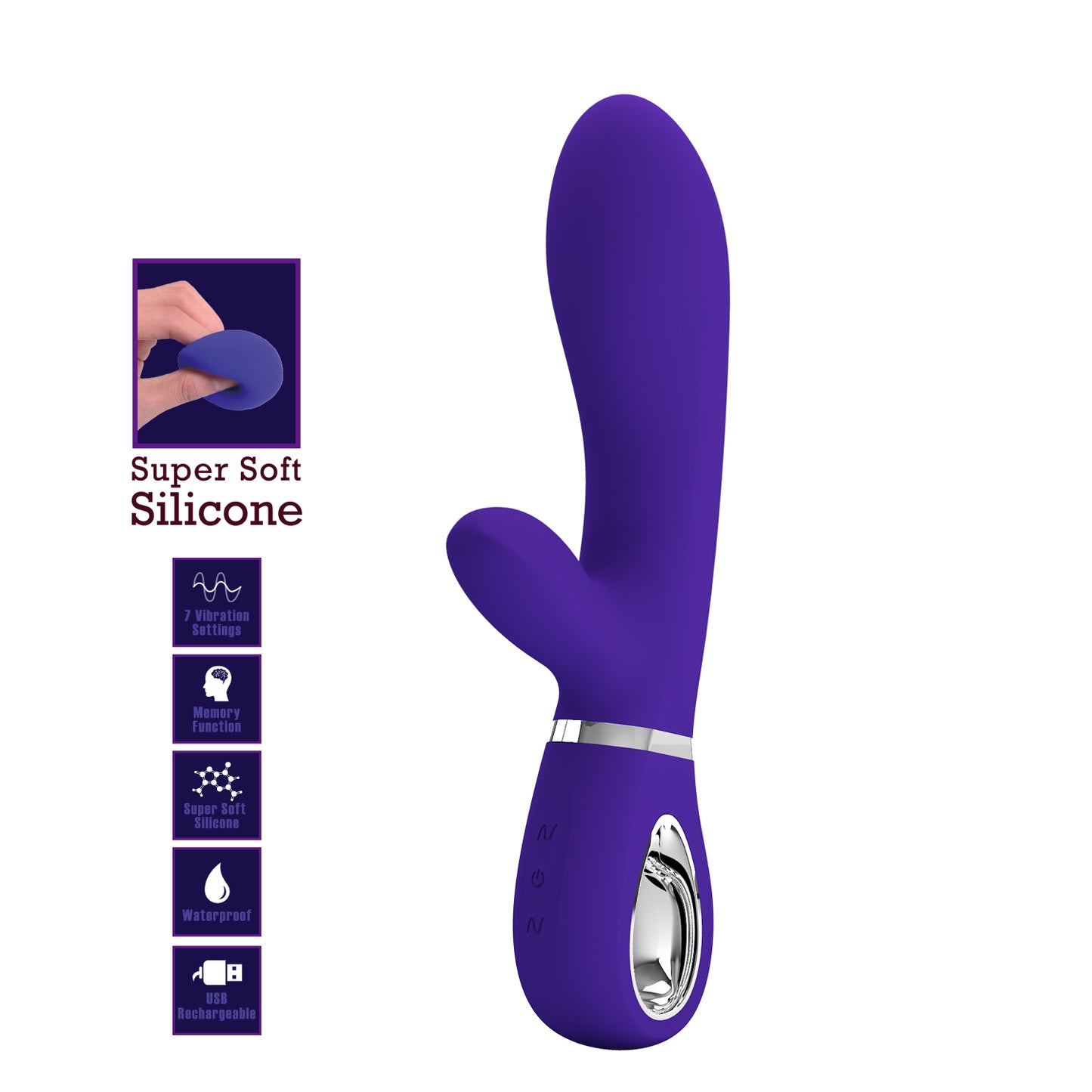Pretty Love Super Soft Silicone Thomas Rabbit Vibrator Purple