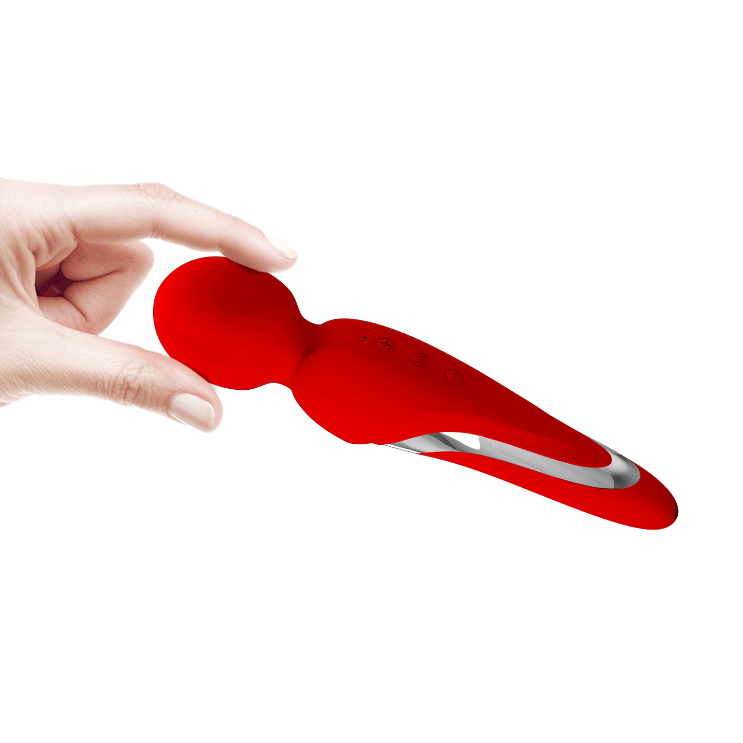 Pretty Love Super Soft Silicone Walter Body Massage Wand Vibrator Red
