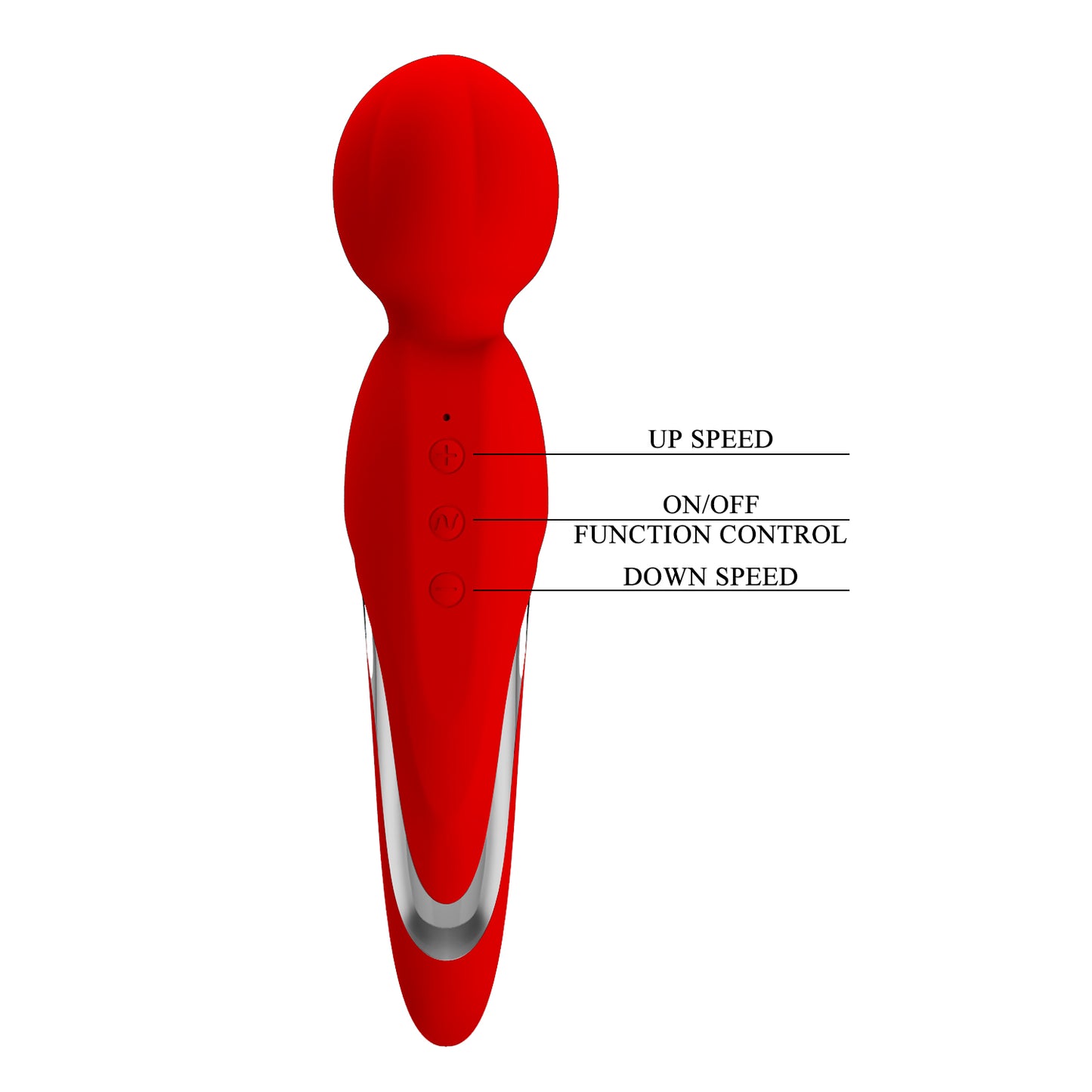 Pretty Love Super Soft Silicone Walter Body Massage Wand Vibrator Red
