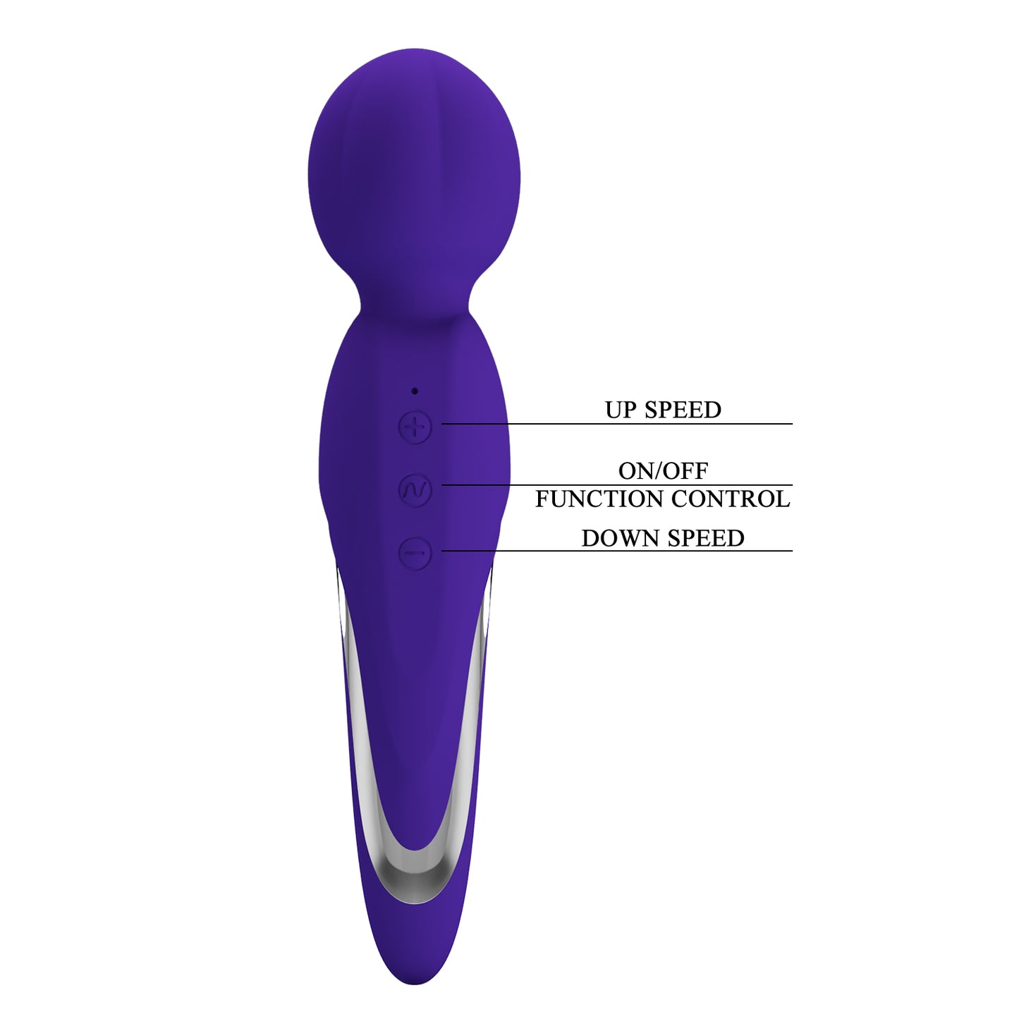 Pretty Love Super Soft Silicone Walter Body Massage Wand Vibrator Purple