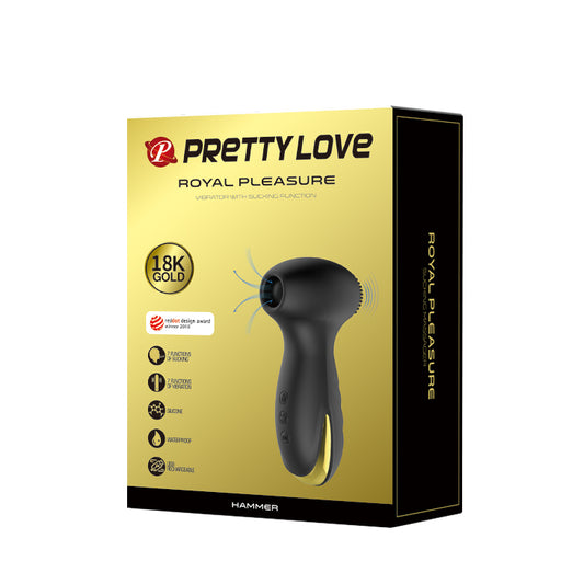 Pretty Love Royal Pleasure Hammer - Vibrator With Sucking Function Dual Action 24K Gold