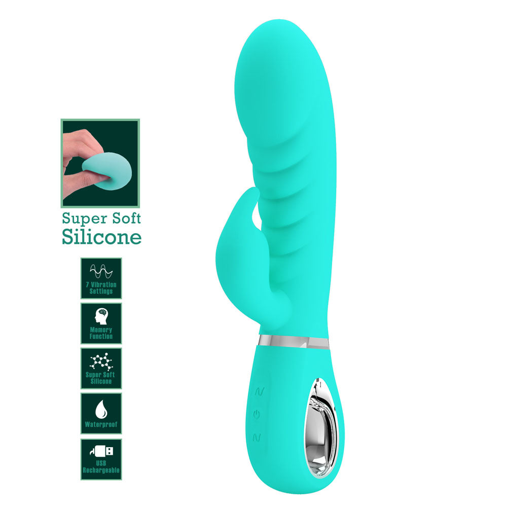 Party Up Edward Rabbit Vibrator Teal