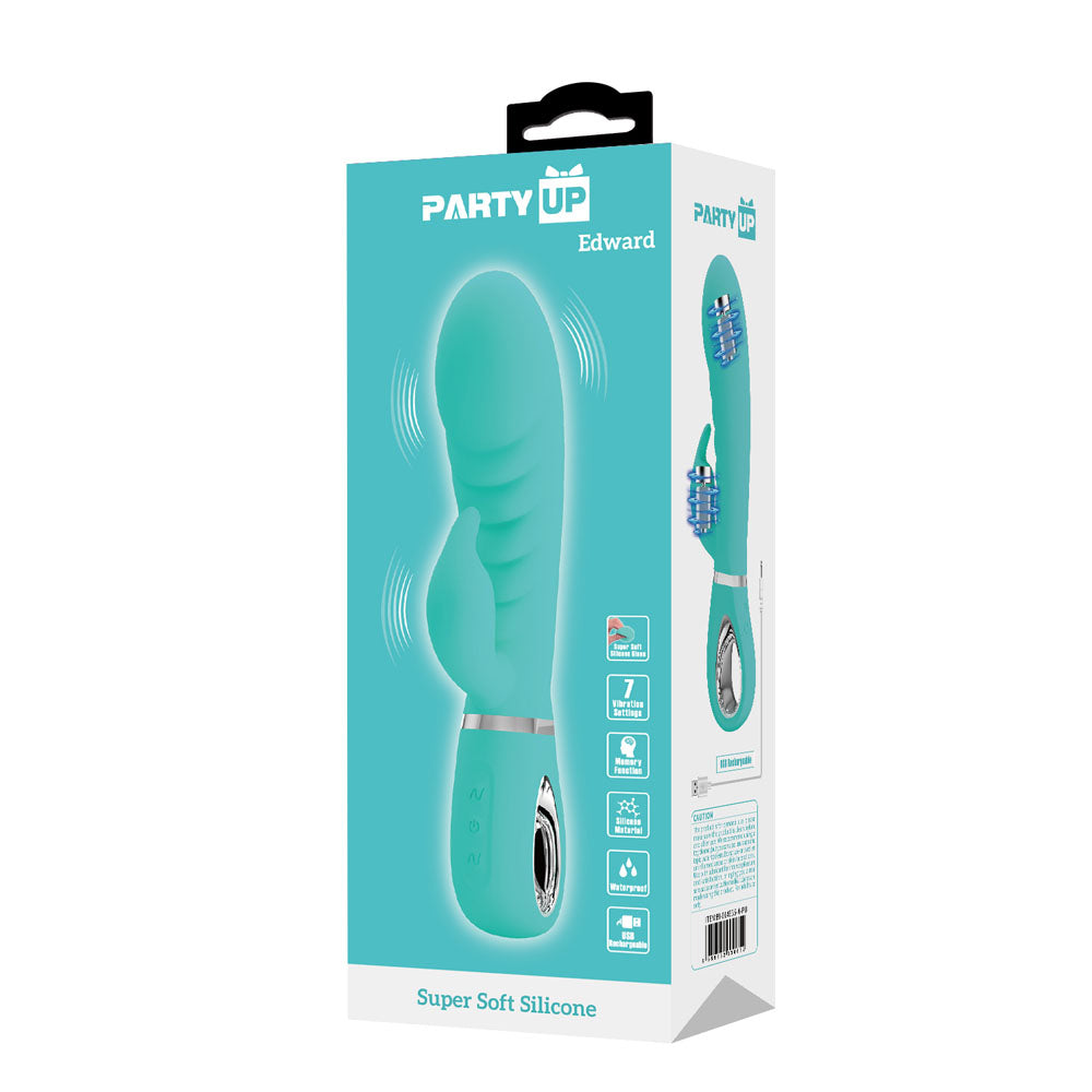 Party Up Edward Rabbit Vibrator Teal